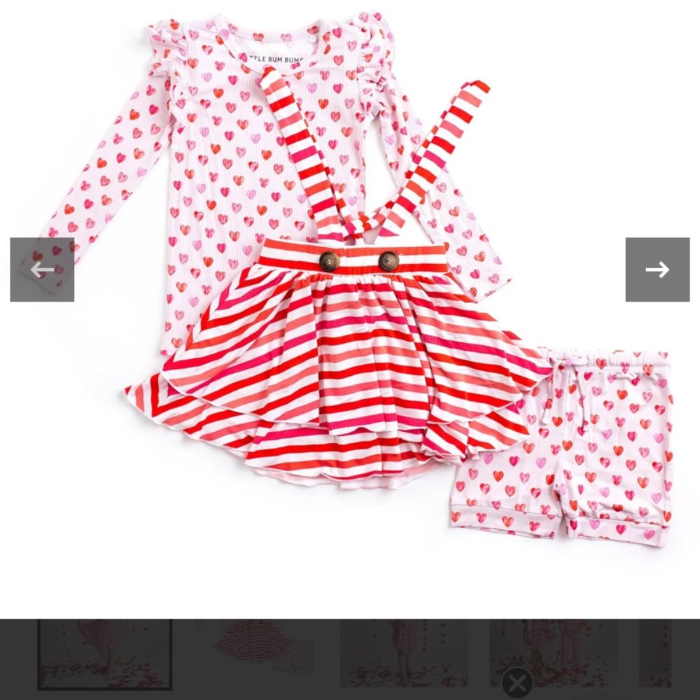 Bums and Roses Valentine's Day Girls 9/8Y Set